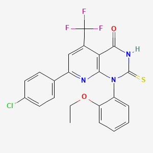 7-(4-chlorophenyl)-1-(2-ethoxyphenyl)-2-sulfanyl-5-(trifluoromethyl)pyrido[2,3-d]pyrimidin-4(1H)-one