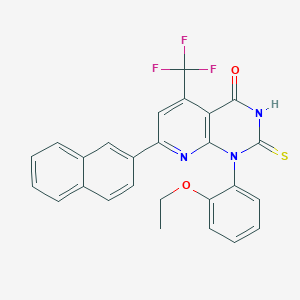 1-(2-ETHOXYPHENYL)-7-(2-NAPHTHYL)-2-SULFANYL-5-(TRIFLUOROMETHYL)PYRIDO[2,3-D]PYRIMIDIN-4(1H)-ONE