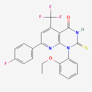 1-(2-ethoxyphenyl)-7-(4-fluorophenyl)-2-sulfanyl-5-(trifluoromethyl)pyrido[2,3-d]pyrimidin-4(1H)-one