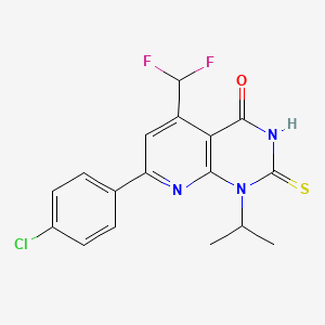 7-(4-CHLOROPHENYL)-5-(DIFLUOROMETHYL)-1-ISOPROPYL-2-SULFANYLPYRIDO[2,3-D]PYRIMIDIN-4(1H)-ONE