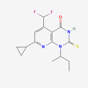 1-(SEC-BUTYL)-7-CYCLOPROPYL-5-(DIFLUOROMETHYL)-2-SULFANYLPYRIDO[2,3-D]PYRIMIDIN-4(1H)-ONE