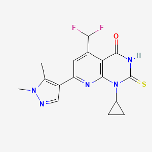 1-cyclopropyl-5-(difluoromethyl)-7-(1,5-dimethyl-1H-pyrazol-4-yl)-2-sulfanylpyrido[2,3-d]pyrimidin-4(1H)-one