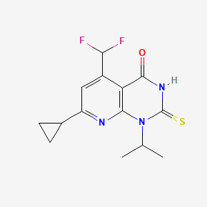 molecular formula C14H15F2N3OS B4350832 7-CYCLOPROPYL-5-(DIFLUOROMETHYL)-1-ISOPROPYL-2-SULFANYLPYRIDO[2,3-D]PYRIMIDIN-4(1H)-ONE 