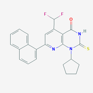 molecular formula C23H19F2N3OS B4350838 1-CYCLOPENTYL-5-(DIFLUOROMETHYL)-7-(1-NAPHTHYL)-2-SULFANYLPYRIDO[2,3-D]PYRIMIDIN-4(1H)-ONE 