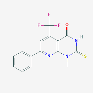 1-methyl-7-phenyl-2-sulfanyl-5-(trifluoromethyl)pyrido[2,3-d]pyrimidin-4(1H)-one