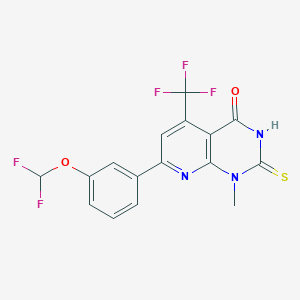 7-[3-(difluoromethoxy)phenyl]-1-methyl-2-sulfanyl-5-(trifluoromethyl)pyrido[2,3-d]pyrimidin-4(1H)-one