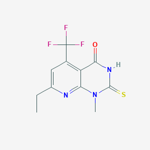 molecular formula C11H10F3N3OS B4350905 7-ethyl-2-mercapto-1-methyl-5-(trifluoromethyl)pyrido[2,3-d]pyrimidin-4(1H)-one 