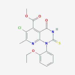 Methyl 6-chloro-1-(2-ethoxyphenyl)-7-methyl-4-oxo-2-sulfanyl-1,4-dihydropyrido[2,3-d]pyrimidine-5-carboxylate