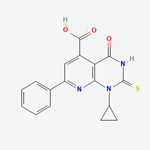 1-cyclopropyl-2-mercapto-4-oxo-7-phenyl-1,4-dihydropyrido[2,3-d]pyrimidine-5-carboxylic acid