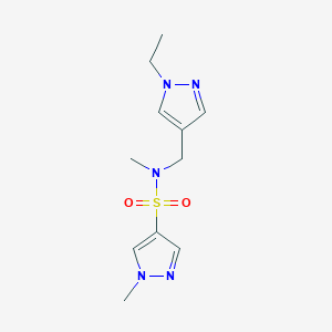 molecular formula C11H17N5O2S B4350957 N-[(1-ethyl-1H-pyrazol-4-yl)methyl]-N,1-dimethyl-1H-pyrazole-4-sulfonamide 