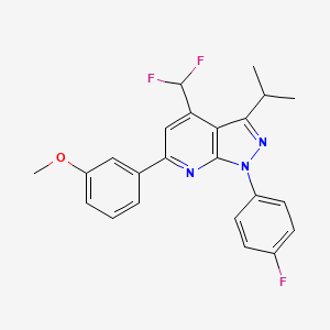 4-(difluoromethyl)-1-(4-fluorophenyl)-6-(3-methoxyphenyl)-3-propan-2-ylpyrazolo[3,4-b]pyridine