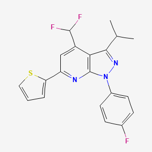 4-(difluoromethyl)-1-(4-fluorophenyl)-3-isopropyl-6-(2-thienyl)-1H-pyrazolo[3,4-b]pyridine