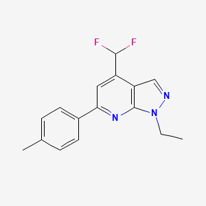 molecular formula C16H15F2N3 B4350989 4-(difluoromethyl)-1-ethyl-6-(4-methylphenyl)-1H-pyrazolo[3,4-b]pyridine 