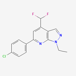 6-(4-chlorophenyl)-4-(difluoromethyl)-1-ethyl-1H-pyrazolo[3,4-b]pyridine