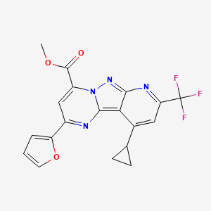 methyl 13-cyclopropyl-4-(furan-2-yl)-11-(trifluoromethyl)-3,7,8,10-tetrazatricyclo[7.4.0.02,7]trideca-1,3,5,8,10,12-hexaene-6-carboxylate