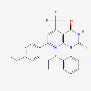 1-(2-ethoxyphenyl)-7-(4-ethylphenyl)-2-sulfanyl-5-(trifluoromethyl)pyrido[2,3-d]pyrimidin-4(1H)-one