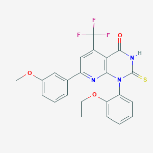 1-(2-ethoxyphenyl)-7-(3-methoxyphenyl)-2-sulfanyl-5-(trifluoromethyl)pyrido[2,3-d]pyrimidin-4(1H)-one