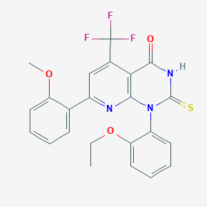 1-(2-ethoxyphenyl)-7-(2-methoxyphenyl)-2-sulfanyl-5-(trifluoromethyl)pyrido[2,3-d]pyrimidin-4(1H)-one