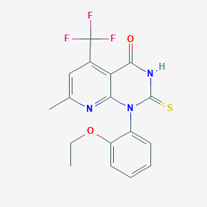 molecular formula C17H14F3N3O2S B4351074 1-(2-ethoxyphenyl)-7-methyl-2-sulfanyl-5-(trifluoromethyl)pyrido[2,3-d]pyrimidin-4(1H)-one 