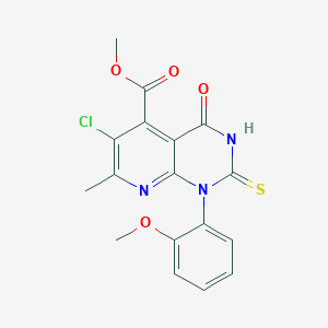 Methyl 6-chloro-1-(2-methoxyphenyl)-7-methyl-4-oxo-2-sulfanyl-1,4-dihydropyrido[2,3-d]pyrimidine-5-carboxylate