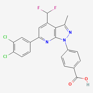 4-[6-(3,4-dichlorophenyl)-4-(difluoromethyl)-3-methyl-1H-pyrazolo[3,4-b]pyridin-1-yl]benzoic acid