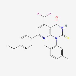 5-(difluoromethyl)-1-(2,5-dimethylphenyl)-7-(4-ethylphenyl)-2-sulfanylpyrido[2,3-d]pyrimidin-4(1H)-one