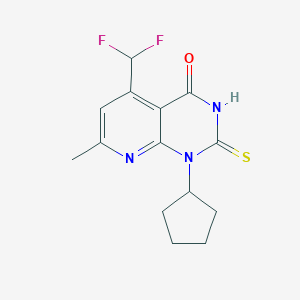 1-cyclopentyl-5-(difluoromethyl)-7-methyl-2-sulfanylpyrido[2,3-d]pyrimidin-4(1H)-one