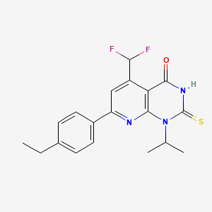 5-(DIFLUOROMETHYL)-7-(4-ETHYLPHENYL)-1-ISOPROPYL-2-SULFANYLPYRIDO[2,3-D]PYRIMIDIN-4(1H)-ONE