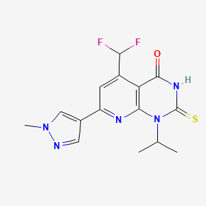 5-(difluoromethyl)-1-isopropyl-2-mercapto-7-(1-methyl-1H-pyrazol-4-yl)pyrido[2,3-d]pyrimidin-4(1H)-one