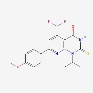 5-(DIFLUOROMETHYL)-1-ISOPROPYL-7-(4-METHOXYPHENYL)-2-SULFANYLPYRIDO[2,3-D]PYRIMIDIN-4(1H)-ONE