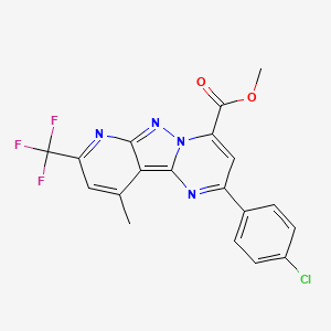 methyl 4-(4-chlorophenyl)-13-methyl-11-(trifluoromethyl)-3,7,8,10-tetrazatricyclo[7.4.0.02,7]trideca-1,3,5,8,10,12-hexaene-6-carboxylate