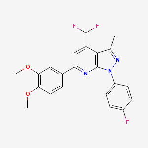 4-(difluoromethyl)-6-(3,4-dimethoxyphenyl)-1-(4-fluorophenyl)-3-methyl-1H-pyrazolo[3,4-b]pyridine