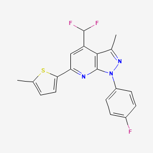 4-(difluoromethyl)-1-(4-fluorophenyl)-3-methyl-6-(5-methyl-2-thienyl)-1H-pyrazolo[3,4-b]pyridine