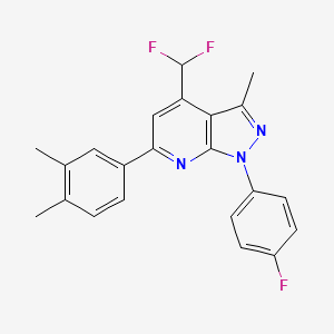 molecular formula C22H18F3N3 B4351216 4-(difluoromethyl)-6-(3,4-dimethylphenyl)-1-(4-fluorophenyl)-3-methyl-1H-pyrazolo[3,4-b]pyridine 