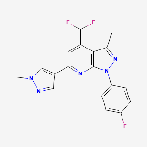 4-(difluoromethyl)-1-(4-fluorophenyl)-3-methyl-6-(1-methyl-1H-pyrazol-4-yl)-1H-pyrazolo[3,4-b]pyridine