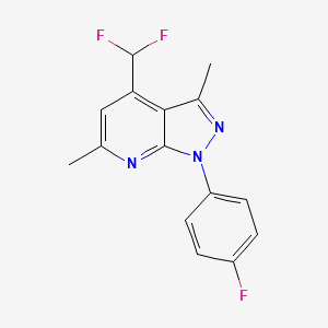 molecular formula C15H12F3N3 B4351231 4-(difluoromethyl)-1-(4-fluorophenyl)-3,6-dimethyl-1H-pyrazolo[3,4-b]pyridine 