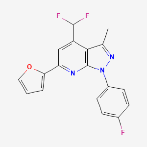 molecular formula C18H12F3N3O B4351260 4-(difluoromethyl)-1-(4-fluorophenyl)-6-(2-furyl)-3-methyl-1H-pyrazolo[3,4-b]pyridine 