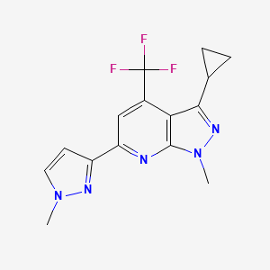 3-cyclopropyl-1-methyl-6-(1-methyl-1H-pyrazol-3-yl)-4-(trifluoromethyl)-1H-pyrazolo[3,4-b]pyridine