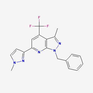 1-benzyl-3-methyl-6-(1-methyl-1H-pyrazol-3-yl)-4-(trifluoromethyl)-1H-pyrazolo[3,4-b]pyridine