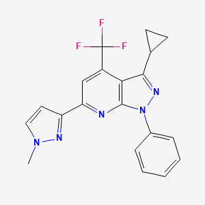 3-cyclopropyl-6-(1-methyl-1H-pyrazol-3-yl)-1-phenyl-4-(trifluoromethyl)-1H-pyrazolo[3,4-b]pyridine