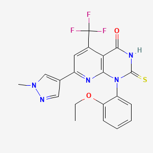 1-(2-ethoxyphenyl)-7-(1-methyl-1H-pyrazol-4-yl)-2-sulfanyl-5-(trifluoromethyl)pyrido[2,3-d]pyrimidin-4(1H)-one