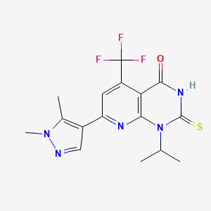 7-(1,5-dimethyl-1H-pyrazol-4-yl)-1-isopropyl-2-mercapto-5-(trifluoromethyl)pyrido[2,3-d]pyrimidin-4(1H)-one