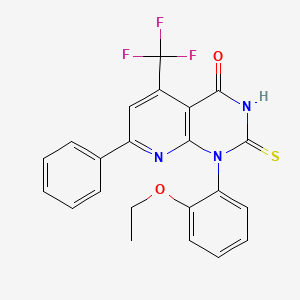 1-(2-ethoxyphenyl)-7-phenyl-2-sulfanyl-5-(trifluoromethyl)pyrido[2,3-d]pyrimidin-4(1H)-one