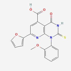 7-(2-FURYL)-1-(2-METHOXYPHENYL)-4-OXO-2-SULFANYL-1,4-DIHYDROPYRIDO[2,3-D]PYRIMIDINE-5-CARBOXYLIC ACID