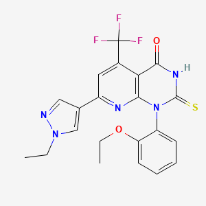 1-(2-ethoxyphenyl)-7-(1-ethyl-1H-pyrazol-4-yl)-2-sulfanyl-5-(trifluoromethyl)pyrido[2,3-d]pyrimidin-4(1H)-one