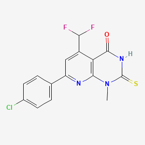 7-(4-chlorophenyl)-5-(difluoromethyl)-1-methyl-2-sulfanylpyrido[2,3-d]pyrimidin-4(1H)-one