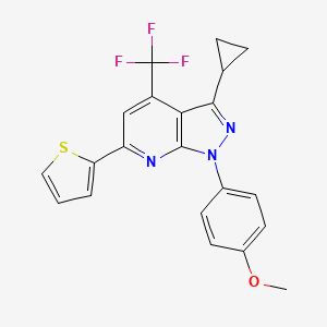 3-cyclopropyl-1-(4-methoxyphenyl)-6-(2-thienyl)-4-(trifluoromethyl)-1H-pyrazolo[3,4-b]pyridine