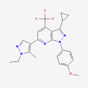 3-cyclopropyl-6-(1-ethyl-5-methyl-1H-pyrazol-4-yl)-1-(4-methoxyphenyl)-4-(trifluoromethyl)-1H-pyrazolo[3,4-b]pyridine