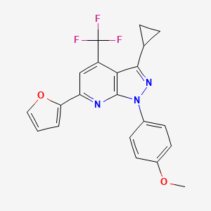 3-cyclopropyl-6-(2-furyl)-1-(4-methoxyphenyl)-4-(trifluoromethyl)-1H-pyrazolo[3,4-b]pyridine