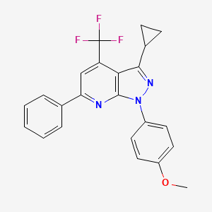 3-cyclopropyl-1-(4-methoxyphenyl)-6-phenyl-4-(trifluoromethyl)-1H-pyrazolo[3,4-b]pyridine